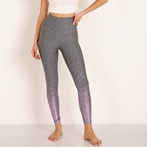 Beyond Yoga Alloy Ombre High Waisted Leggings Shiny Mauve Speckle Size Large
